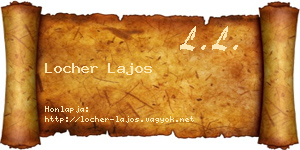Locher Lajos névjegykártya